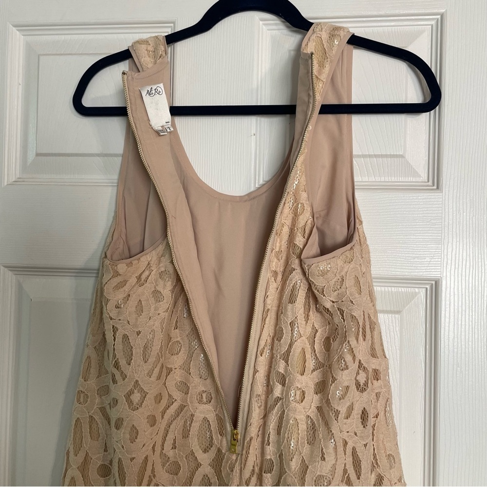 Ali Ro Gold Lace Designer Racer Back Dress - Picture 8 of 10